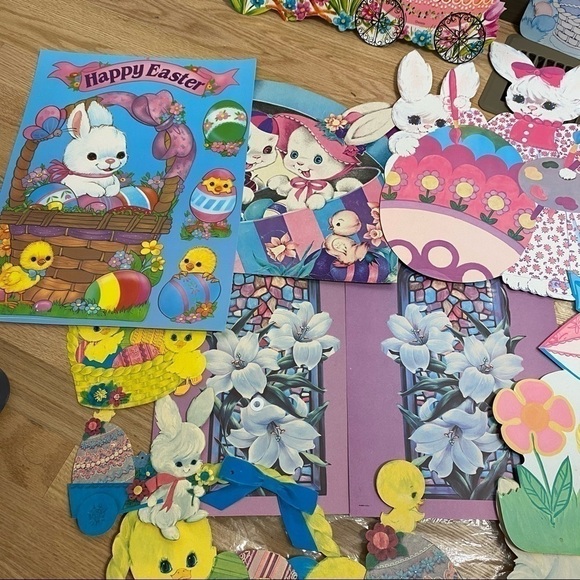 Vintage Die Cut Cardboard Easter Decorations - Picture 3 of 5